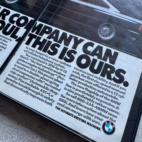 1994 BMW E31 850CSi V12 Framed Advertisement