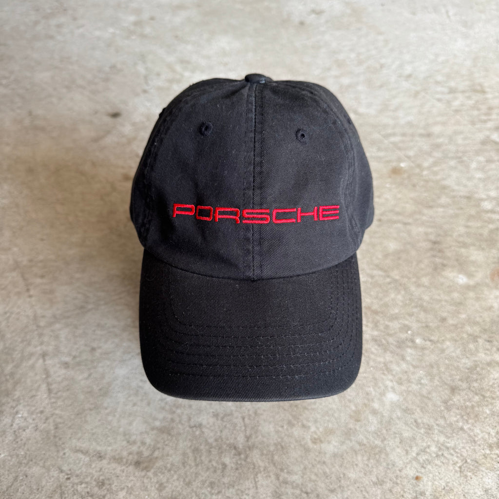 90s Porsche Selection Embroidered Black Strapback Hat