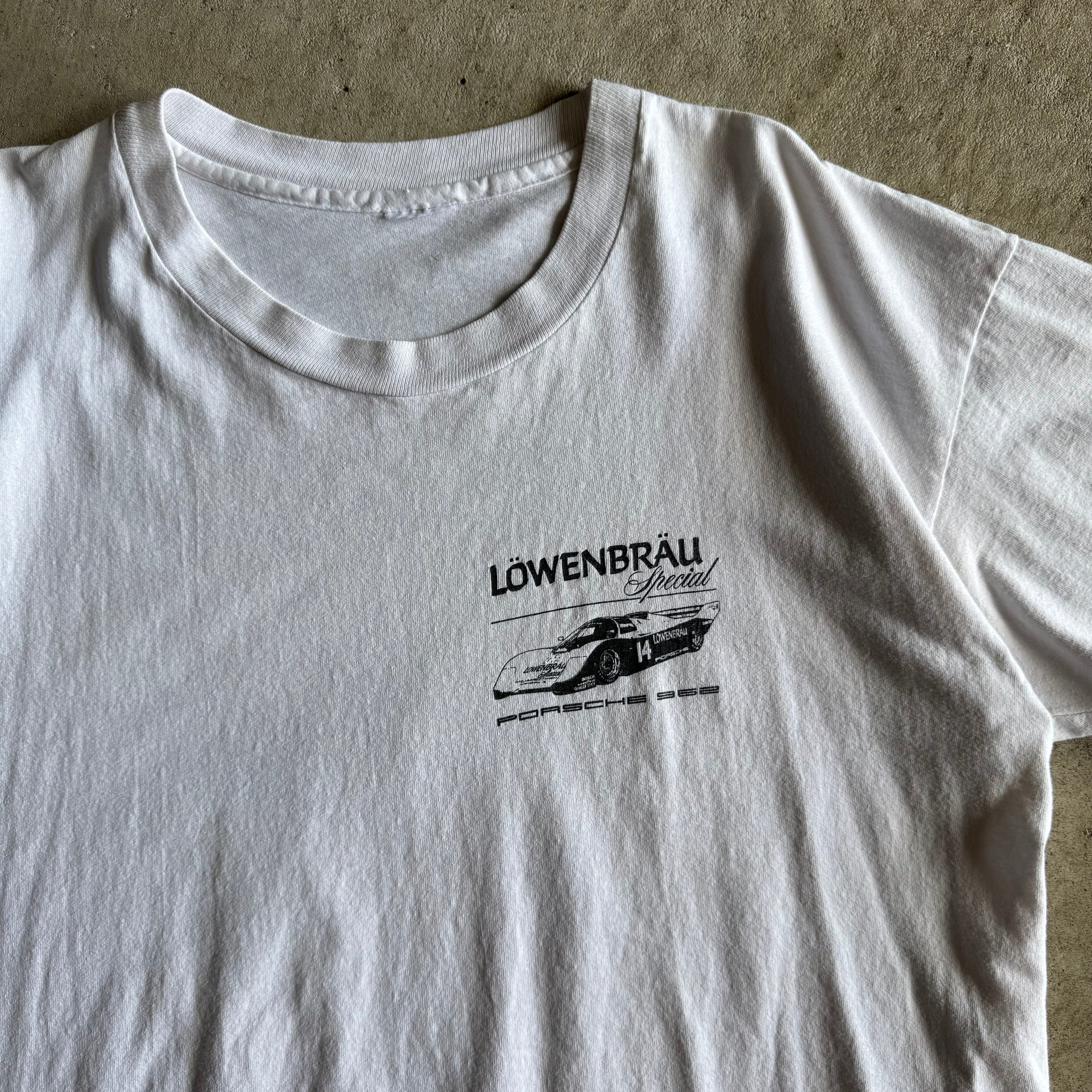 80s Porsche Lowenbrau Special 962 White T Shirt (XL)