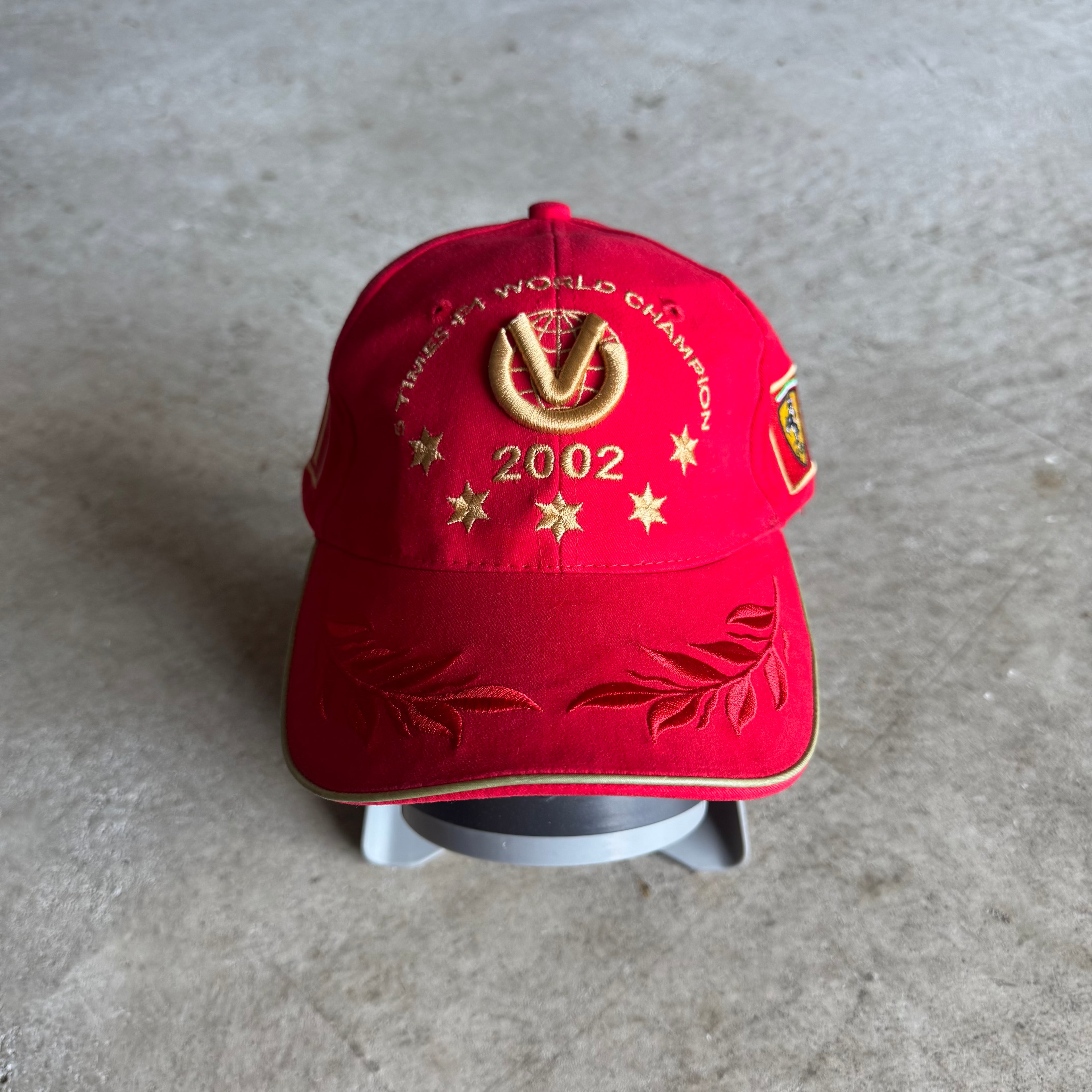 2002 Michael Schumacher 5 Time World Champion Red Cap Hat