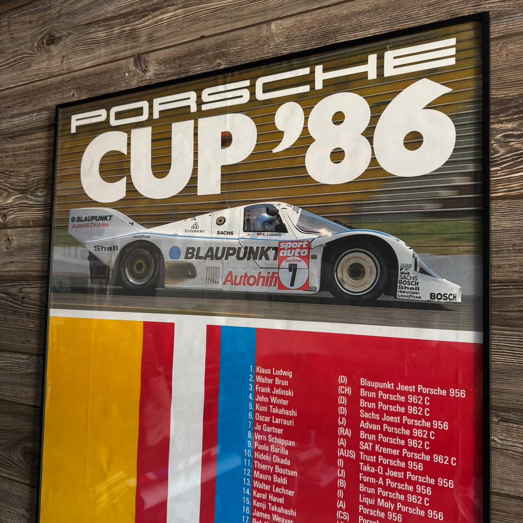 1986 Porsche Cup Blaupunkt 956 Victory Poster