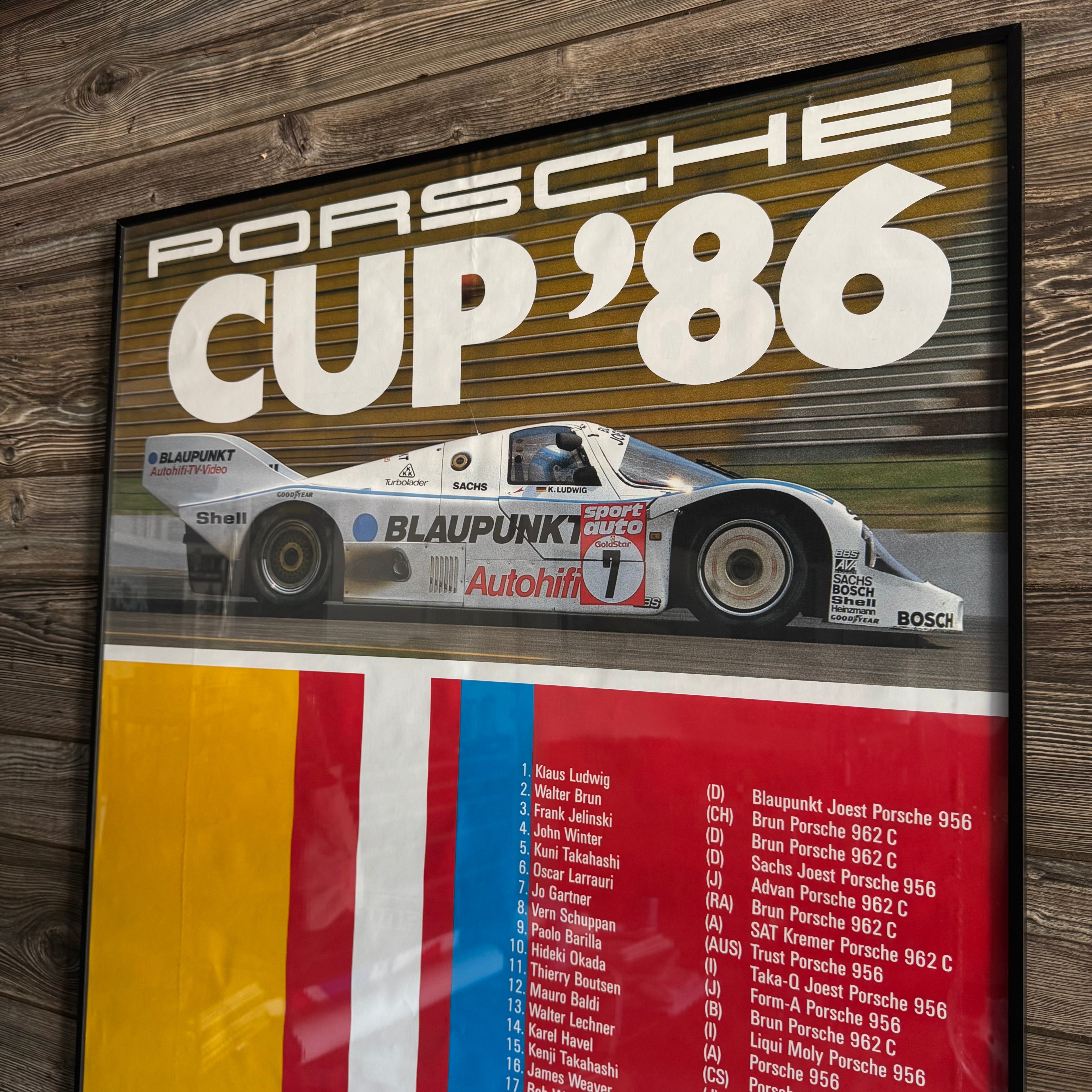 1986 Porsche Cup Blaupunkt 956 Victory Poster